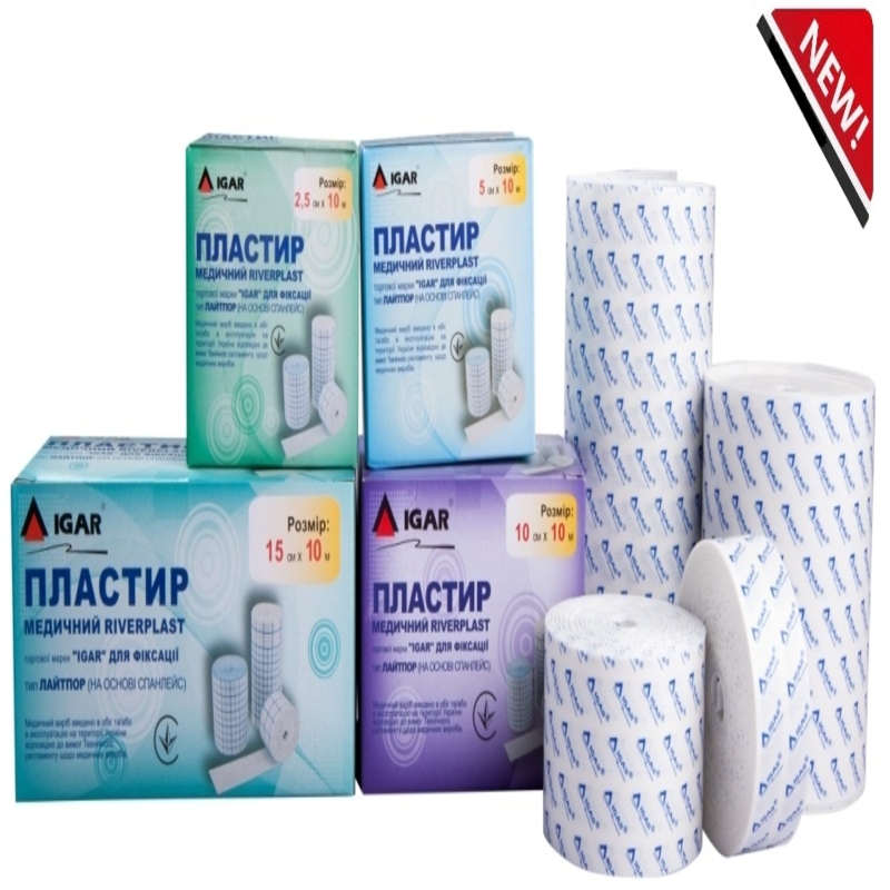 Пластир медичний "IGAR",RiverPlast для фіксації, тип Лайтпор 2,5 см х 10 м